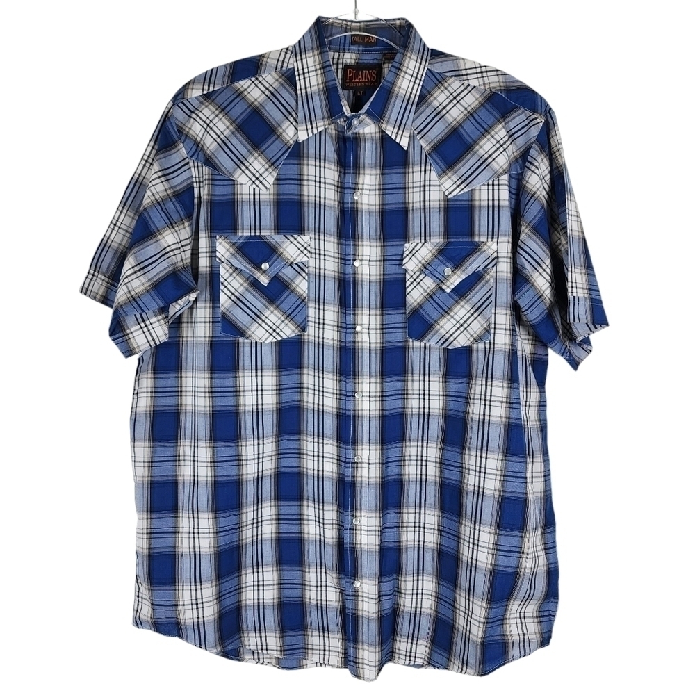 PLAINS WESTERN WEAR TALL MAN PEARL SNAP SHIRT
